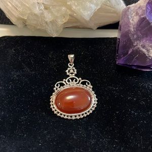 Genuine natural Carnelian stone Pendant